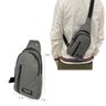 Bolsa Peitoral Transversal Pochete Bag Lona - Cinza - 1