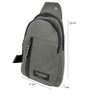Bolsa Peitoral Transversal Pochete Bag Lona - Cinza - 3