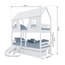 Ver imagem 3 de Beliche Casinha Encantada com 02 Gavetas Kit Escada/ Escorregador Madeira Maciça Branco Megamobilia