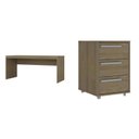 Ver imagem 2 de Escrivaninha Mesa Escritório 150cm com Gaveteiro 3 Gavetas com Rodízio