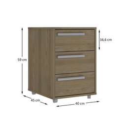 Escrivaninha 150cm com Gaveteiro 3 Gavetas com Rodízio - 4