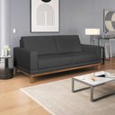 Ver imagem 1 de Sofá Living 2 Lugares Linho 180cm Preta Cronus