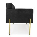 Ver imagem 4 de Sofá Namoradeira 2 Lugares Pé de Ferro Dourado Elisa Corano D03 - D'Rossi Cor Preto