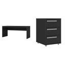 Ver imagem 2 de Escrivaninha Mesa Escritório com Gaveteiro com Rodízio 3 Gavetas 150cm Espresso Móveis Onix Tx Preto