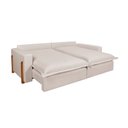 Ver imagem 3 de Sofá Retrátil Reclinável Zeus 2,10m com Molas Ensacadas no Assento Tecido Linho Cru