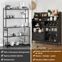 Ver mais imagens de Balcão Multiuso para Cozinha com 2 Portas Gaveta e Prateleiras