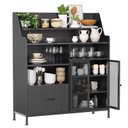 Ver imagem 2 de Balcão Buffet para Cozinha 90 Cm com Gaveta, Nichos e Portas de Tela Preto