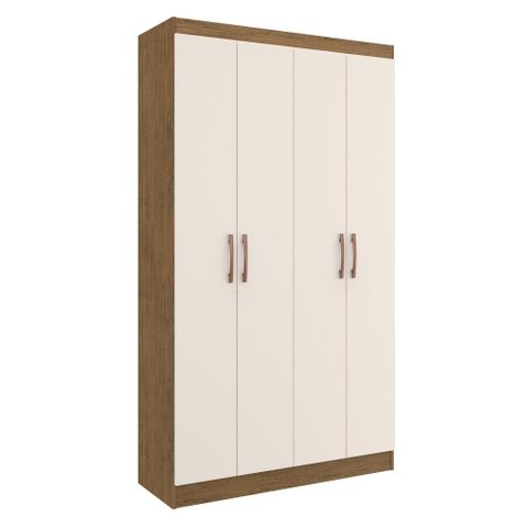 Armário 4 Portas Lavanderia Multiuso Multimóveis VCR8000 Nogueira/Off White