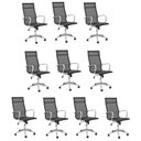 Ver imagem 1 de Conjunto 10 Cadeiras de Escritório Presidente Giratória Sevilha Alta Tela