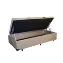 Ver imagem 2 de Cama Box Baú Solteiro 88 Suede Bege com Colchão Alegro Espuma D28 Cinza 58x88x188
