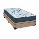 Ver imagem 1 de Cama Box Baú Solteiro 88 Suede Bege com Colchão Alegro Espuma D28 Cinza 58x88x188