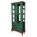 Ver imagem 1 de Cristaleira Antique Lateral com Espelho Laca Verde Musgo