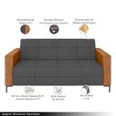 Ver imagem 3 de Sofá Living Decorativo Houston 2 Lugares 160cm Pés em Metal Veludo/ PU Grafite/ Caramelo G33 - Gran