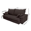 Ver imagem 3 de Sofá Retrátil e Reclinável Paris 2.00m Super Pillow - Marrom