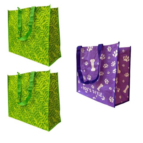 Bolsa Ecobag Ecologica Sacola de Ombro Reutilizavel Dobravel Compras Mercado Retornavel Kit 3 Uni AB