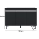 Ver imagem 2 de Balcão Gabinete de Pia Manu 120cm S/ Tampo Cor Preto