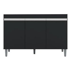 Balcão Gabinete de Pia Manu 120cm S/ Tampo Cor Preto