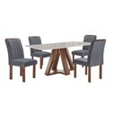 Ver imagem 3 de Conjunto Mesa Tampo Smart Plus Vidro Kyra 120CMX90CM 4 Cadeiras Arizona