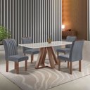 Ver imagem 1 de Conjunto Mesa Tampo Smart Plus Vidro Kyra 120CMX90CM 4 Cadeiras Arizona