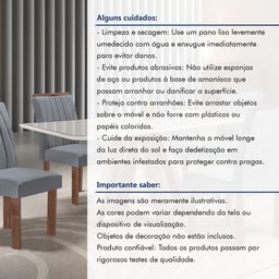 Conjunto Mesa Tampo Smart Plus Vidro Kyra 120cmx90cm 4 Cadeiras Arizona - 13