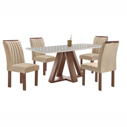 Conjunto Mesa Tampo Smart Plus Vidro Kyra 120cmx90cm 4 Cadeiras Arizona - 14