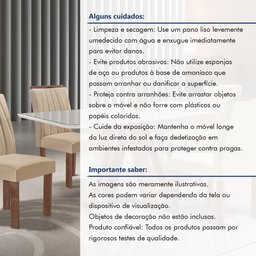 Conjunto Mesa Tampo Smart Plus Vidro Kyra 120cmx90cm 4 Cadeiras Arizona - 13