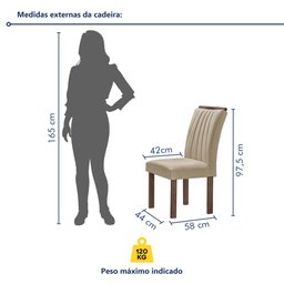 Conjunto Mesa Tampo Smart Plus Vidro Kyra 120cmx90cm 4 Cadeiras Arizona - 10