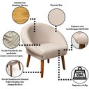 Ver imagem 3 de Poltrona Decorativa para Sala de Jantar Tecido Veludo Premium Estrutura Resistente Pés Palito