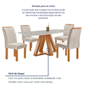 Ver imagem 5 de Conjunto Mesa de Jantar 4 Cadeiras Tampo de Vidro Kyra 120CMX90CM Arizona