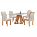 Ver imagem 3 de Conjunto Mesa Tampo Smart Plus Vidro Kyra 120CMX90CM 4 Cadeiras Arizona