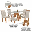 Ver imagem 4 de Conjunto Mesa de Jantar 4 Cadeiras Tampo de Vidro Kyra 120CMX90CM Arizona