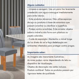 Conjunto Mesa Tampo Smart Plus Vidro Kyra 120cmx90cm 4 Cadeiras Arizona - 13