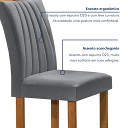 Conjunto Mesa Tampo Smart Plus Vidro Kyra 120cmx90cm 4 Cadeiras Arizona - 6