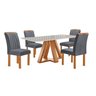Conjunto Mesa Tampo Smart Plus Vidro Kyra 120cmx90cm 4 Cadeiras Arizona - 3