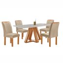 Ver imagem 3 de Conjunto Mesa Tampo Smart Plus Vidro Kyra 120CMX90CM 4 Cadeiras Arizona
