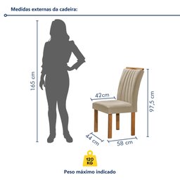 Conjunto Mesa Tampo Smart Plus Vidro Kyra 120cmx90cm 4 Cadeiras Arizona - 10