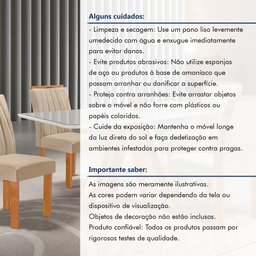 Conjunto Mesa Tampo Smart Plus Vidro Kyra 120cmx90cm 4 Cadeiras Arizona - 13
