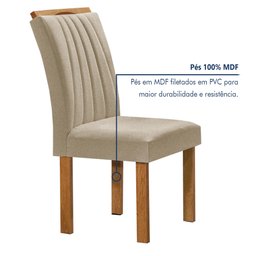 Conjunto Mesa Tampo Smart Plus Vidro Kyra 120cmx90cm 4 Cadeiras Arizona - 5