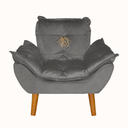 Ver imagem 2 de Poltrona Sofazinho Mini Infantil em Suede Cinza Escuro para Criança