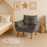 Poltrona Sofazinho Mini Infantil em Suede Cinza Escuro para Criança - 4