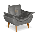 Ver imagem 1 de Poltrona Sofazinho Mini Infantil em Suede Cinza Escuro para Criança