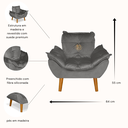 Ver imagem 3 de Poltrona Sofazinho Mini Infantil em Suede Cinza Escuro para Criança