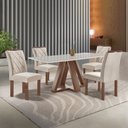 Ver imagem 1 de Conjunto Mesa Tampo Smart Plus Kyra 120cmx90cm 4 Cadeiras Arthus