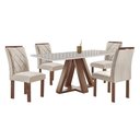 Ver imagem 2 de Conjunto Mesa Tampo Smart Plus Kyra 120CMX90CM 4 Cadeiras Arthus