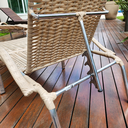 Ver imagem 4 de Kit 2 Espreguiçadeiras Piscina Reclinável Alumínio Fibra Sintética Julia Fendi com Mesa de Centro