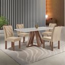 Ver imagem 1 de Conjunto Mesa Tampo Smart Plus Kyra 120cmx90cm 4 Cadeiras Arthus