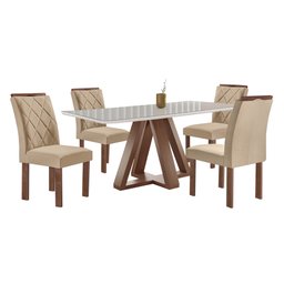 Conjunto Mesa Tampo Smart Plus Kyra 120cmx90cm 4 Cadeiras Arthus - 2