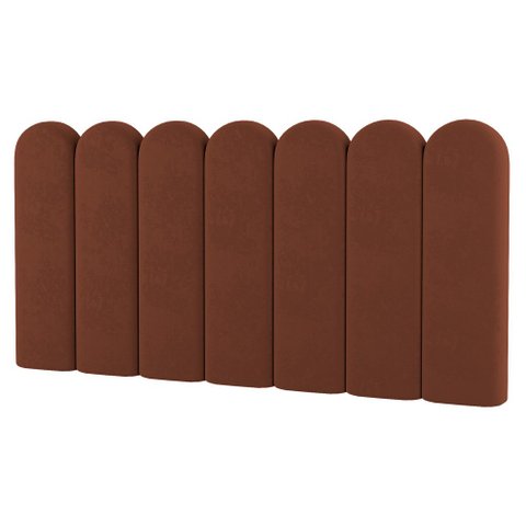 Painel Cabeceira Cama Box Solteiro Lana 100cm Suede Terracota - Desk Design