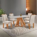 Ver imagem 1 de Conjunto Mesa Tampo Smart Plus Kyra 120CMX90CM 4 Cadeiras Arthus