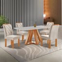 Ver imagem 1 de Conjunto Mesa Tampo Smart Plus Kyra 120cmx90cm 4 Cadeiras Arthus
